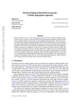 Decision Making in Hybrid Environments: A Model Aggregation Approach