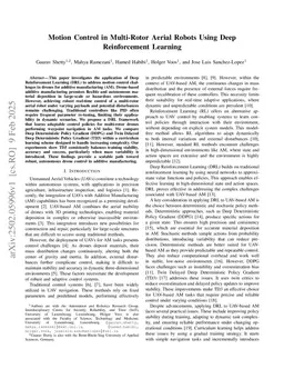 Motion Control in Multi-Rotor Aerial Robots Using Deep Reinforcement Learning