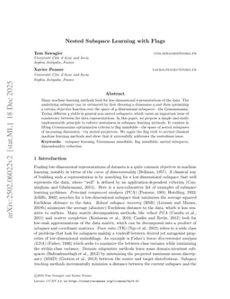 Nested subspace learning with flags