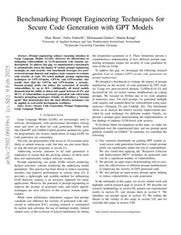 Benchmarking Prompt Engineering Techniques for Secure Code Generation with GPT Models