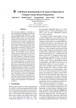 CSR-Bench: Benchmarking LLM Agents in Deployment of Computer Science Research Repositories