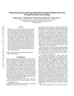 Integrating Sequence and Image Modeling in Irregular Medical Time Series Through Self-Supervised Learning