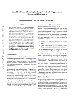 Scalable k-Means Clustering for Large k via Seeded Approximate Nearest-Neighbor Search