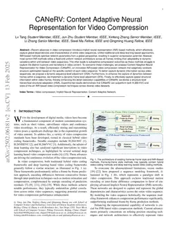 CANeRV: Content Adaptive Neural Representation for Video Compression
