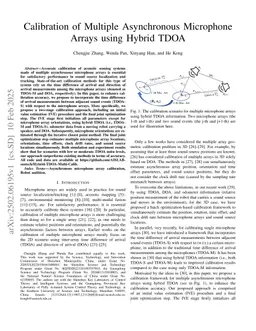 Calibration of Multiple Asynchronous Microphone Arrays using Hybrid TDOA