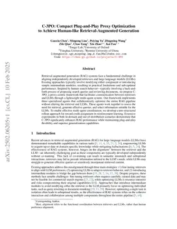 C-3PO: Compact Plug-and-Play Proxy Optimization to Achieve Human-like Retrieval-Augmented Generation