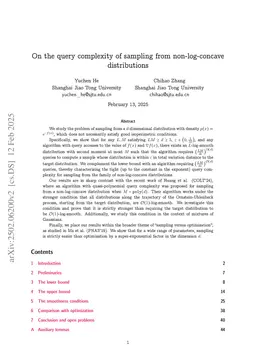On the query complexity of sampling from non-log-concave distributions