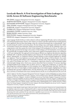 LessLeak-Bench: A First Investigation of Data Leakage in LLMs Across 83 Software Engineering Benchmarks