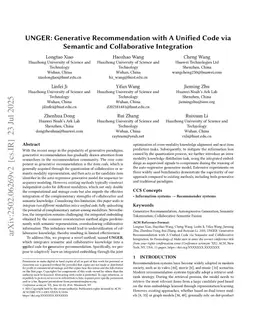 UNGER: Generative Recommendation with A Unified Code via Semantic and Collaborative Integration