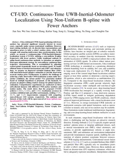 CT-UIO: Continuous-Time UWB-Inertial-Odometer Localization Using Non-Uniform B-spline with Fewer Anchors