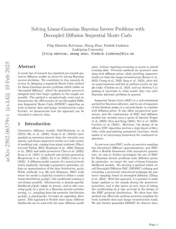 Solving Linear-Gaussian Bayesian Inverse Problems with Decoupled Diffusion Sequential Monte Carlo