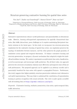Structure-preserving contrastive learning for spatial time series