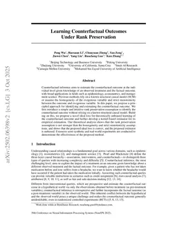 Learning Counterfactual Outcomes Under Rank Preservation