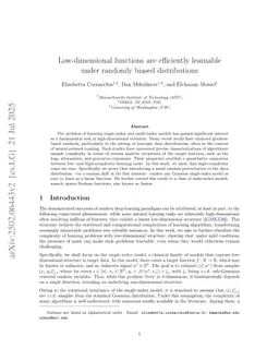 Low-dimensional Functions are Efficiently Learnable under Randomly Biased Distributions