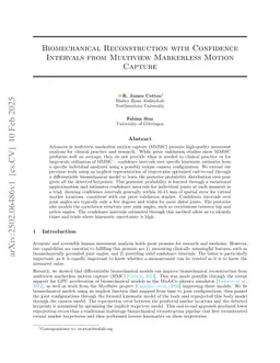 Biomechanical Reconstruction with Confidence Intervals from Multiview Markerless Motion Capture