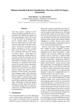 Efficient Scientific Full Text Classification: The Case of EICAT Impact Assessments