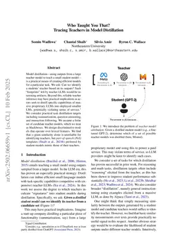 Who Taught You That? Tracing Teachers in Model Distillation