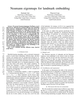 Neumann eigenmaps for landmark embedding