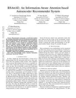 RSAttAE: An Information-Aware Attention-based Autoencoder Recommender System