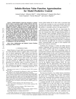 Infinite-Horizon Value Function Approximation for Model Predictive Control