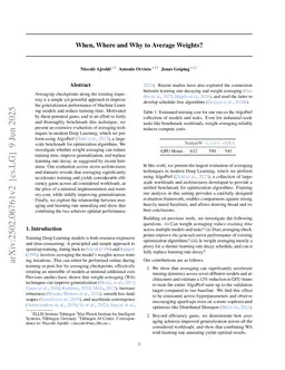 When, Where and Why to Average Weights?