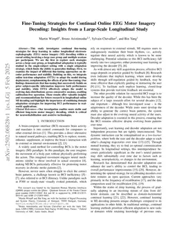 Fine-Tuning Strategies for Continual Online EEG Motor Imagery Decoding: Insights from a Large-Scale Longitudinal Study