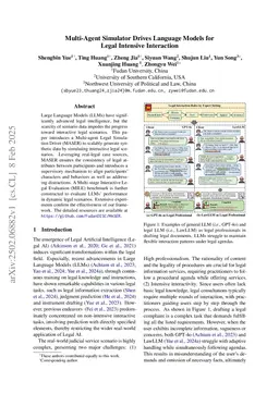 Multi-Agent Simulator Drives Language Models for Legal Intensive Interaction
