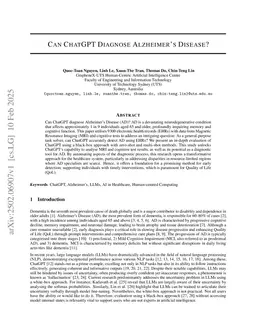 Can ChatGPT Diagnose Alzheimer's Disease?