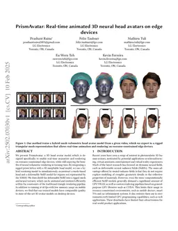 PrismAvatar: Real-time animated 3D neural head avatars on edge devices