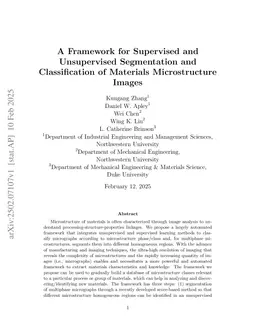 A Framework for Supervised and Unsupervised Segmentation and Classification of Materials Microstructure Images