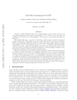 One-Shot Learning for k-SAT