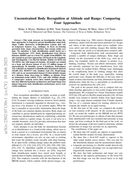 Unconstrained Body Recognition at Altitude and Range: Comparing Four Approaches