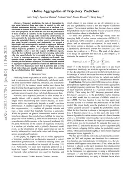 Online Aggregation of Trajectory Predictors