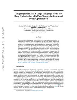 DrugImproverGPT: A Large Language Model for Drug Optimization with Fine-Tuning via Structured Policy Optimization