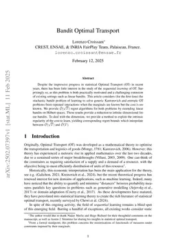 Bandit Optimal Transport