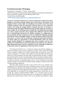 Extended monocular 3D imaging