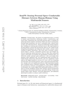 SensPS: Sensing Personal Space Comfortable Distance between Human-Human Using Multimodal Sensors