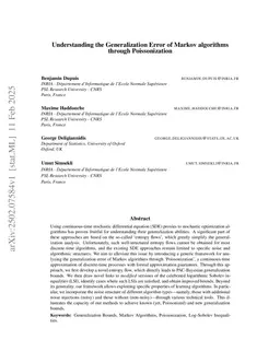 Understanding the Generalization Error of Markov algorithms through Poissonization