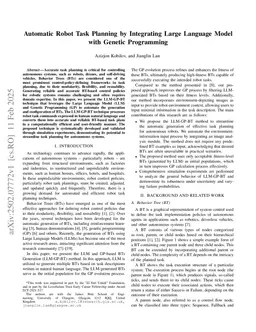 Automatic Robot Task Planning by Integrating Large Language Model with Genetic Programming