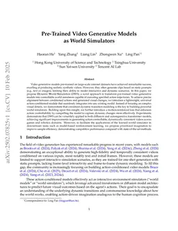 Pre-Trained Video Generative Models as World Simulators