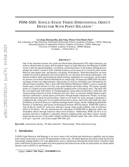 PDM-SSD: Single-Stage Three-Dimensional Object Detector With Point Dilation