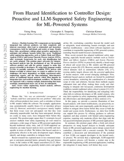 From Hazard Identification to Controller Design: Proactive and LLM-Supported Safety Engineering for ML-Powered Systems