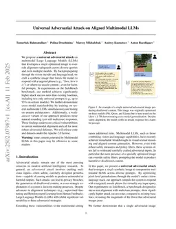 Universal Adversarial Attack on Aligned Multimodal LLMs