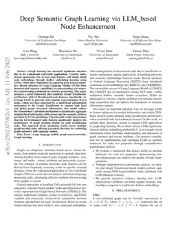 Deep Semantic Graph Learning via LLM based Node Enhancement