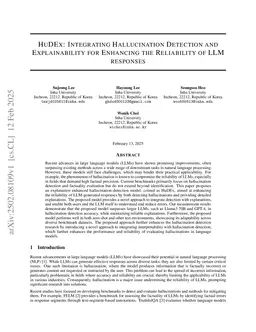 HuDEx: Integrating Hallucination Detection and Explainability for Enhancing the Reliability of LLM responses