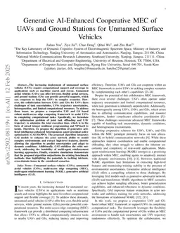 Generative AI-Enhanced Cooperative MEC of UAVs and Ground Stations for Unmanned Surface Vehicles
