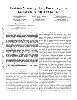 Plantation Monitoring Using Drone Images: A Dataset and Performance Review