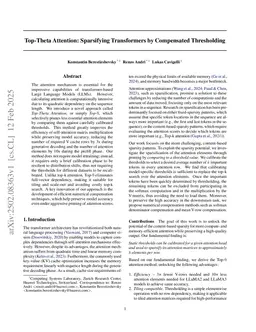 Top-Theta Attention: Sparsifying Transformers by Compensated Thresholding