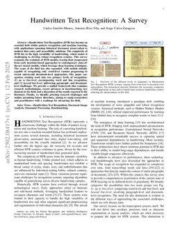 Handwritten Text Recognition: A Survey