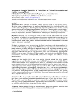 Assessing the Impact of the Quality of Textual Data on Feature Representation and Machine Learning Models